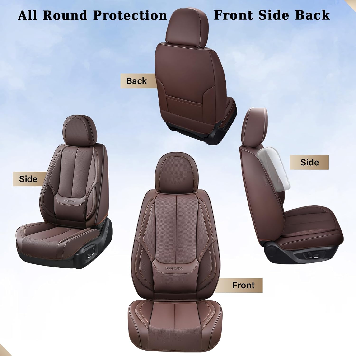 Waterproof Nappa Leather Carseat Cover Universal Fit for Most Cars