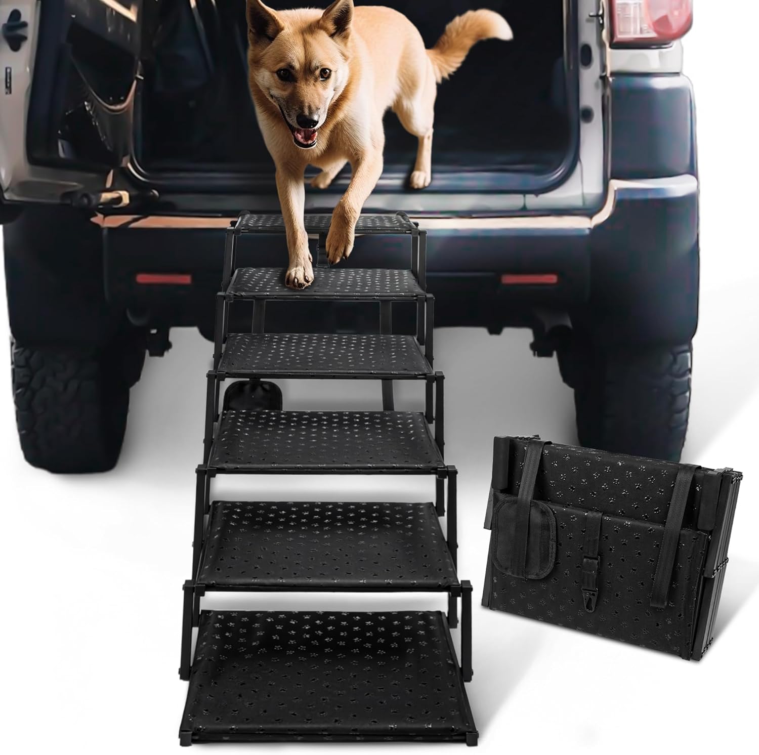 Foldable Dog Stairs For Cars and SUV, Truck