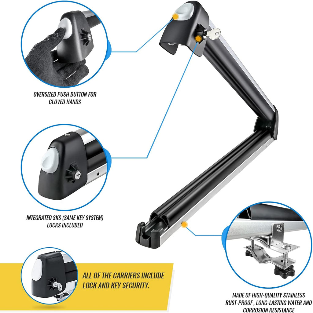 33'' Aluminum Universal Ski Roof Rack Fits 6 Pairs Skis or 4 Snowboards