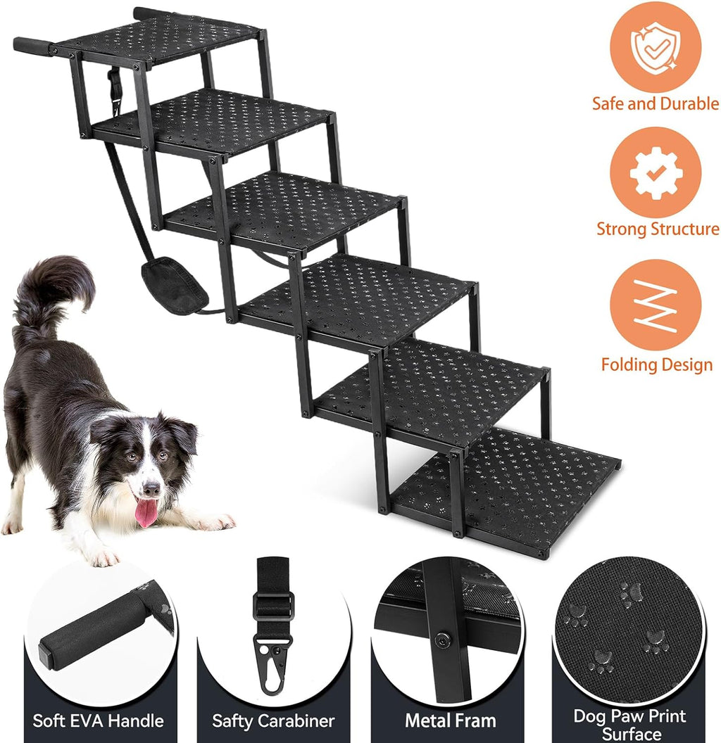 Foldable Dog Stairs For Cars and SUV, Truck