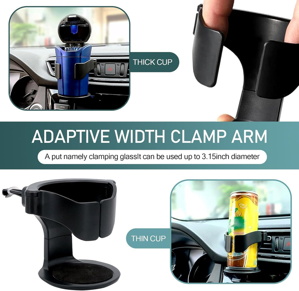 360° Adjustable Air Vent Cup Holder – No-Spill Cooling & Warming Drink Mount