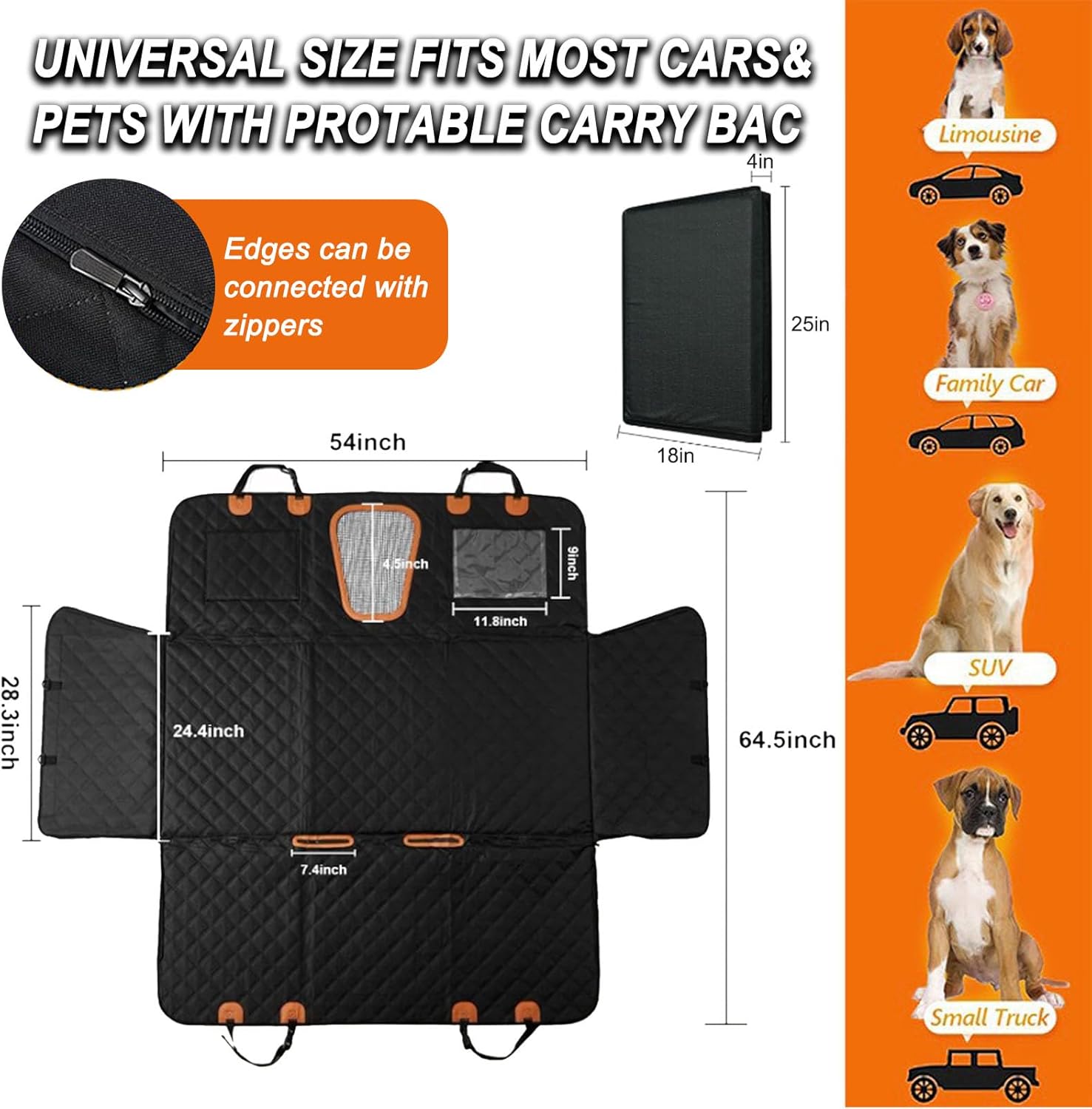 Back Seat Extender for Dogs With Hard Bottom-Upgraded Anti-Scratch For Car&SUV&Truck