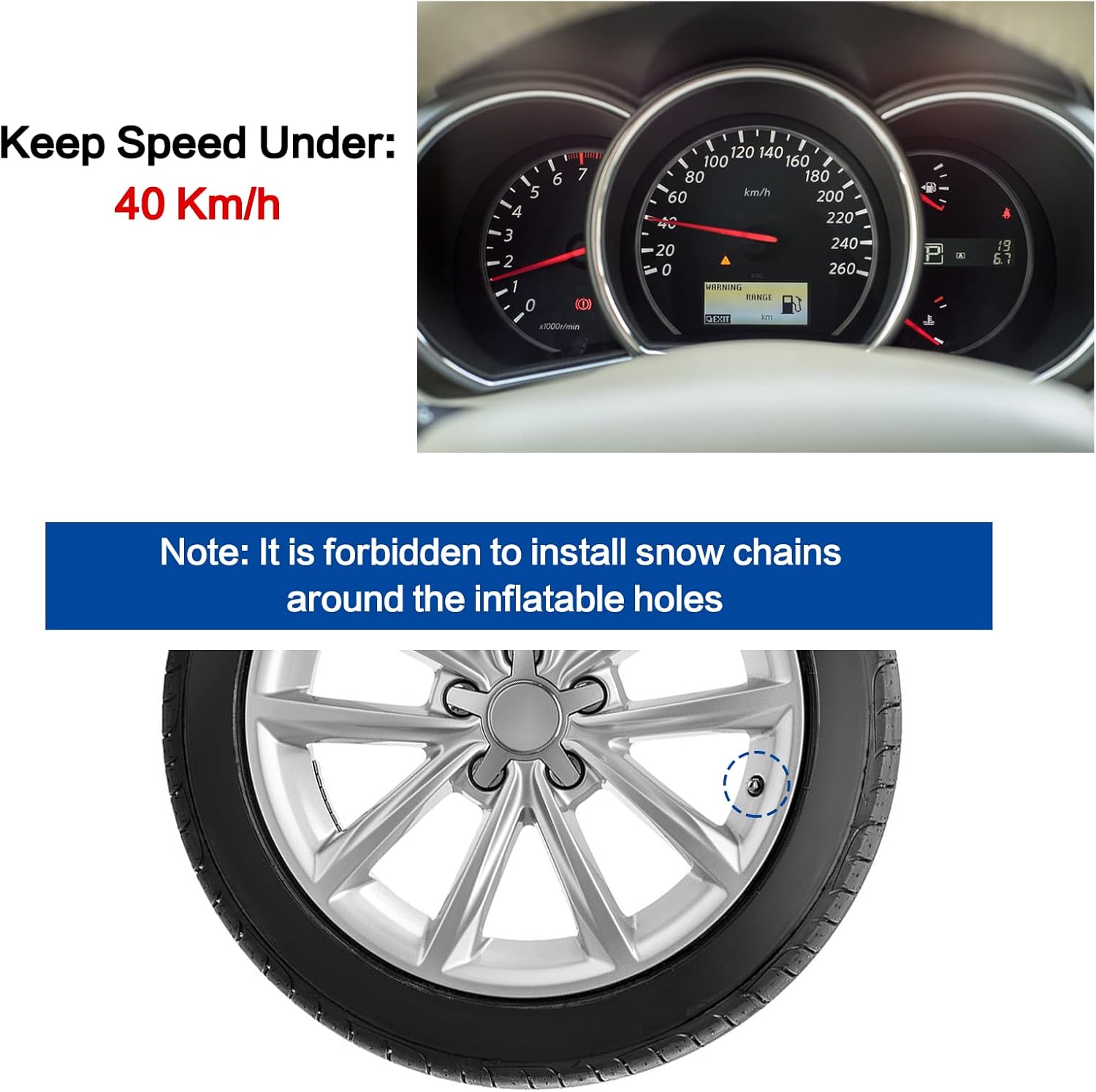 6 Pack Thickened Snow Chains For Truck SUV in Snow, Ice, Sand and Mud
