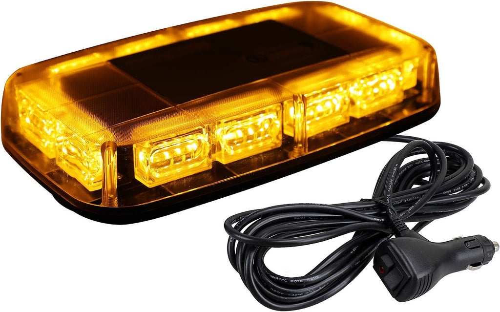 48 LED Magnetic Roof Top Strobe Light Bar for 12-24V - High Visibility Emergency Warning Light for Trucks, Snow Plows, Construction Vehicles