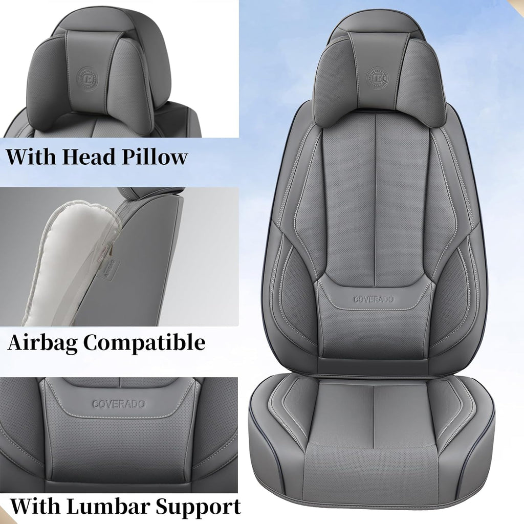 Waterproof Nappa Leather Carseat Cover Universal Fit for Most Cars