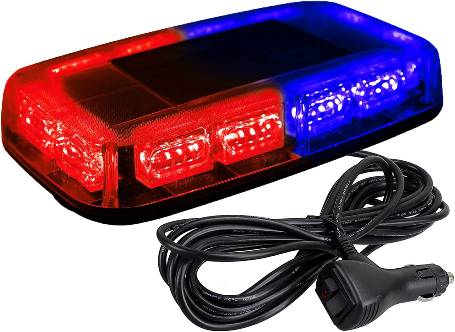 48 LED Magnetic Roof Top Strobe Light Bar for 12-24V - High Visibility Emergency Warning Light for Trucks, Snow Plows, Construction Vehicles