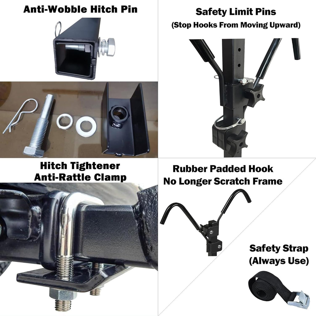 2 Bike Racks for Tow Hitch 180 lbs Capacity for Bikes for Car SUV Pickup Truck RV Camper - 2 inch Receiver