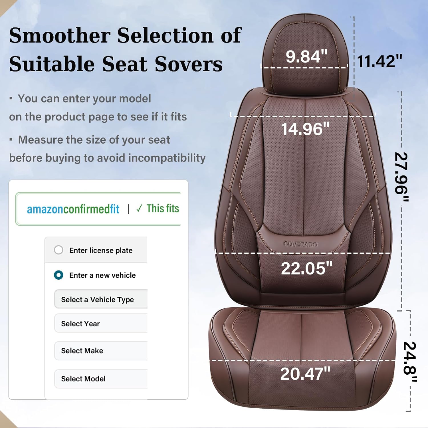 Waterproof Nappa Leather Carseat Cover Universal Fit for Most Cars