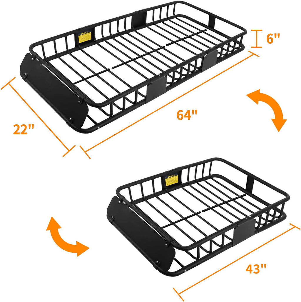 Black Car Skinny Roof Rack  For Traveling