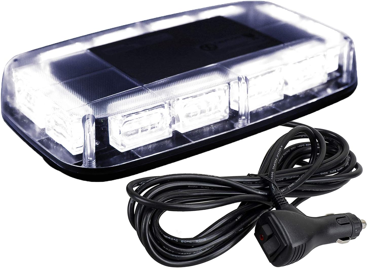 48 LED Magnetic Roof Top Strobe Light Bar for 12-24V - High Visibility Emergency Warning Light for Trucks, Snow Plows, Construction Vehicles