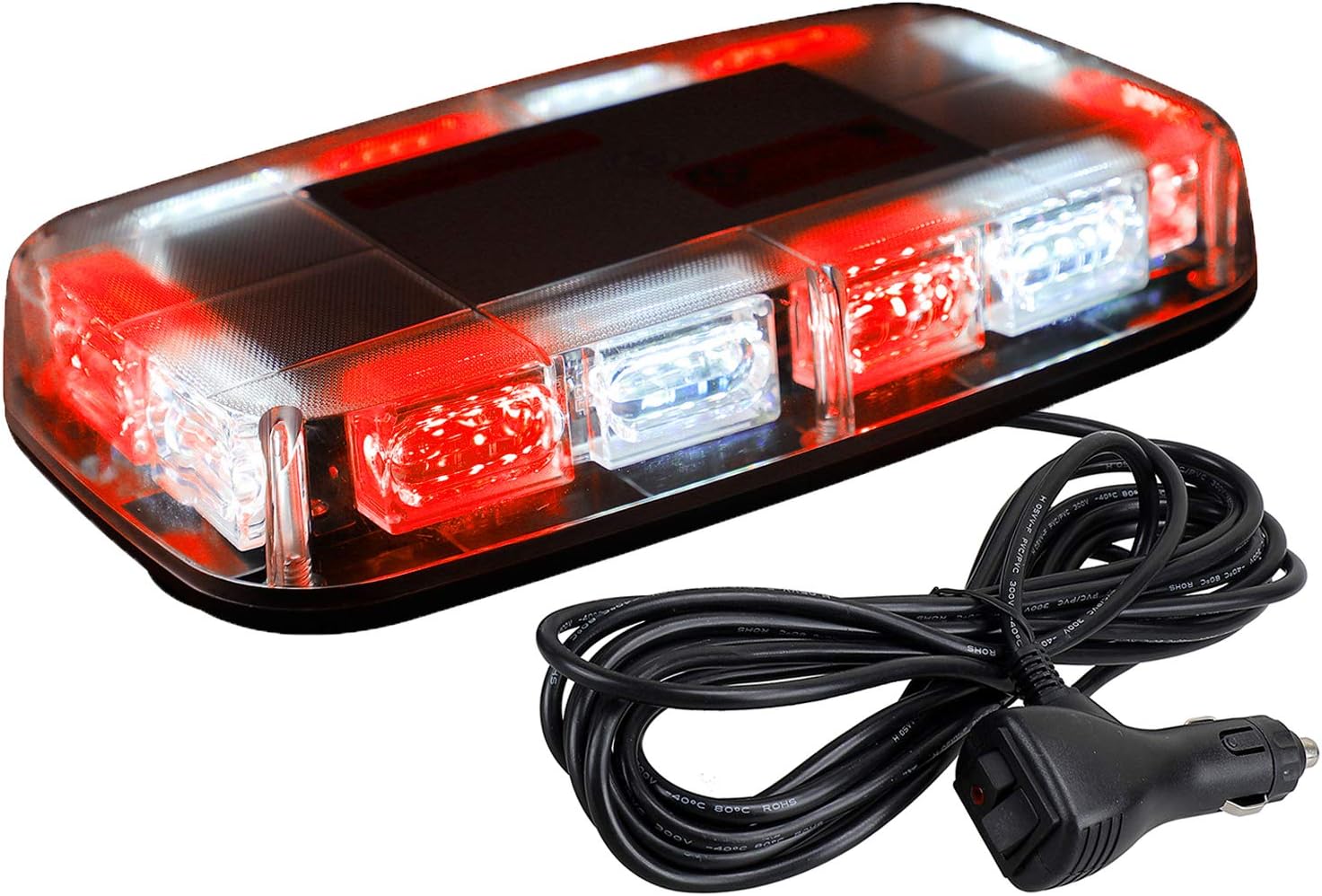 48 LED Magnetic Roof Top Strobe Light Bar for 12-24V - High Visibility Emergency Warning Light for Trucks, Snow Plows, Construction Vehicles