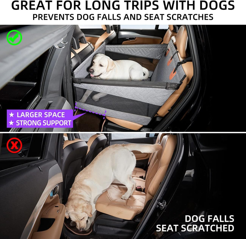 Dog Car Seat for Medium/Large Dogs, Back Seat Extender & Hammock, Waterproof Pet Car Bed Mattress For Car SUV Truck, Easy to Clean & Non-Slip