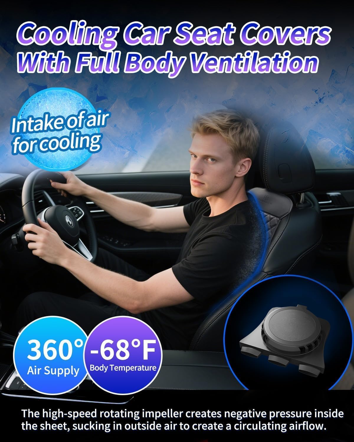 12V Air Suction Cooling Car Seat Cover Front Seat For Car SUV Truck