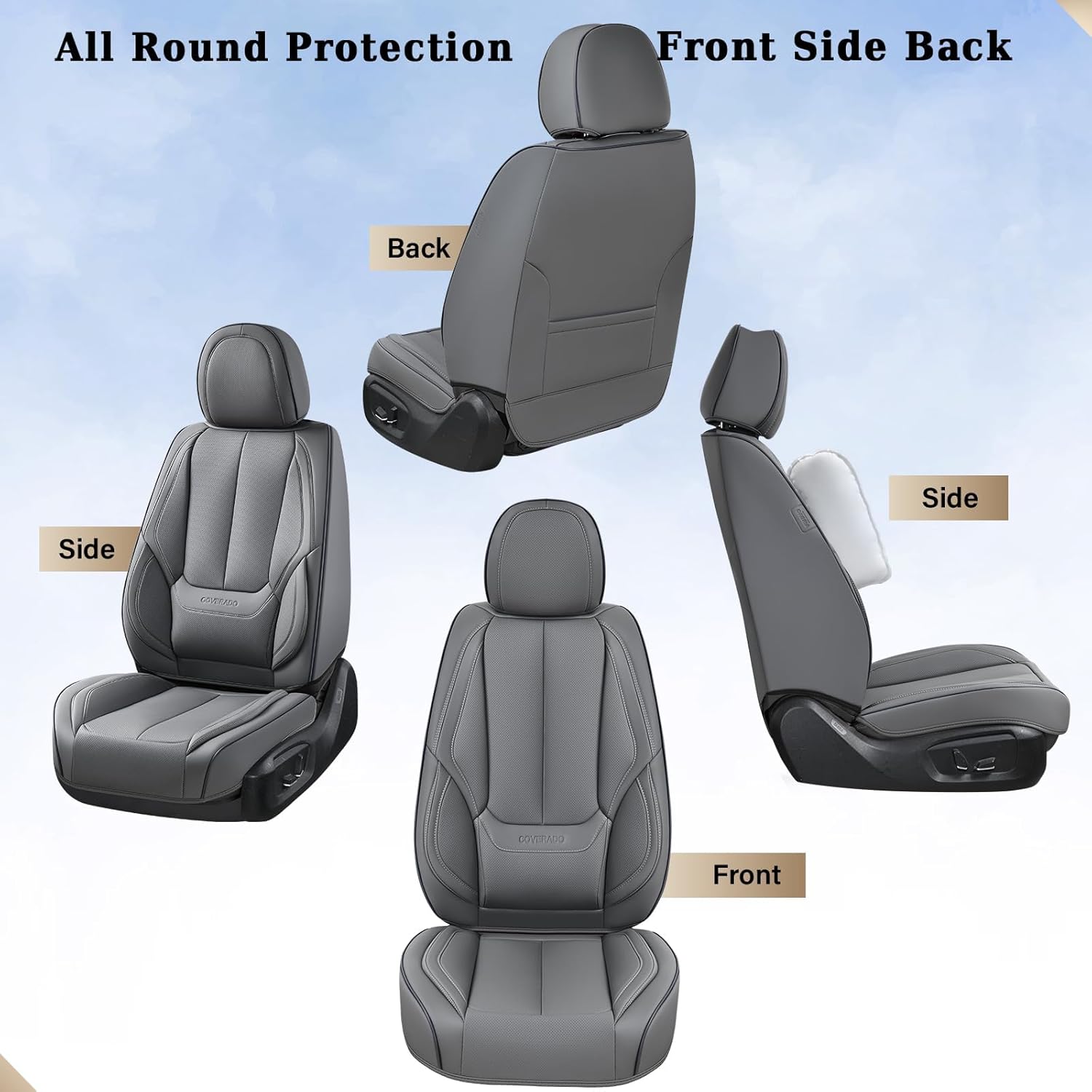 Waterproof Nappa Leather Carseat Cover Universal Fit for Most Cars