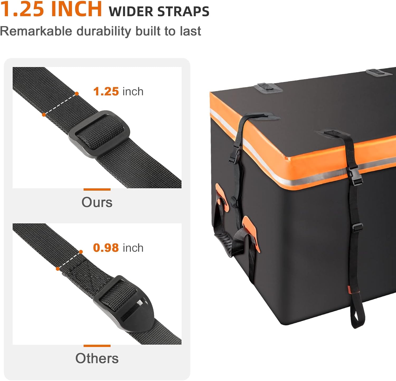 Waterproof Hitch Cargo Carrier Bag with Safety Straps 20 Cu Ft