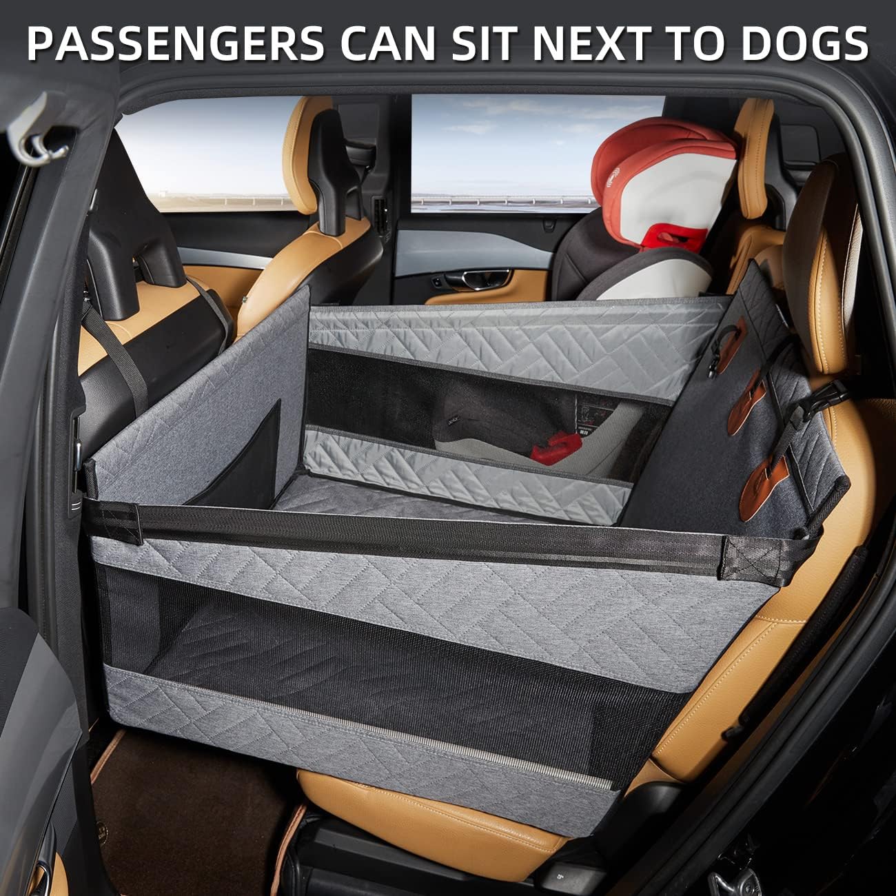 Dog Car Seat for Medium/Large Dogs, Back Seat Extender & Hammock, Waterproof Pet Car Bed Mattress For Car SUV Truck, Easy to Clean & Non-Slip