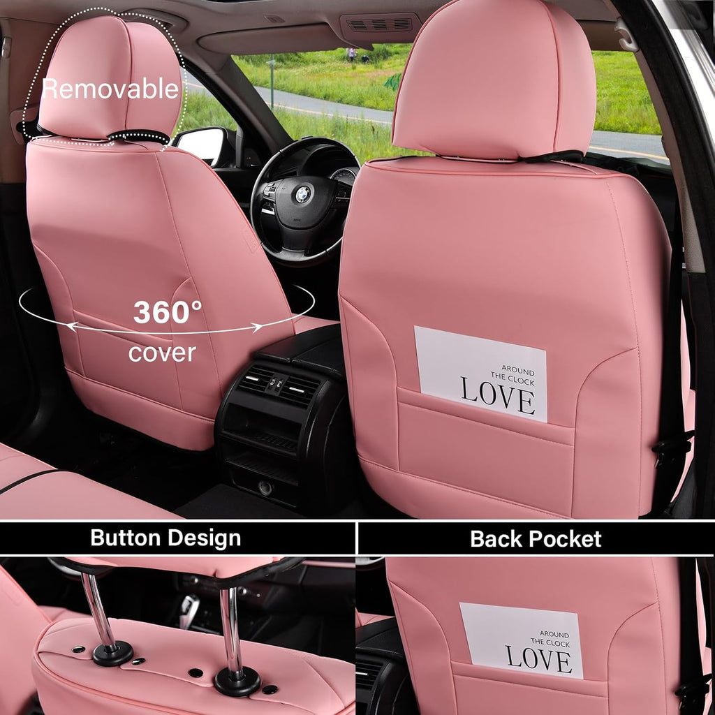 Waterproof Nappa Leather Carseat Cover Universal Fit for Most Cars