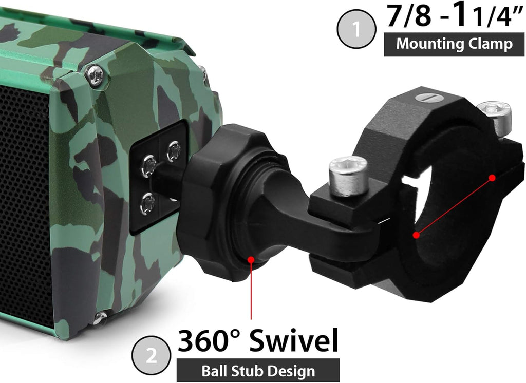 Waterproof Bluetooth Motorcycle Stereo Speakers LED Soundbar