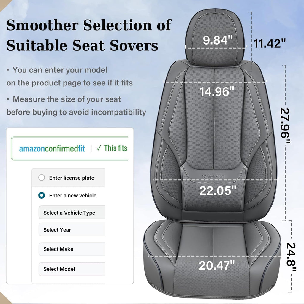 Waterproof Nappa Leather Carseat Cover Universal Fit for Most Cars