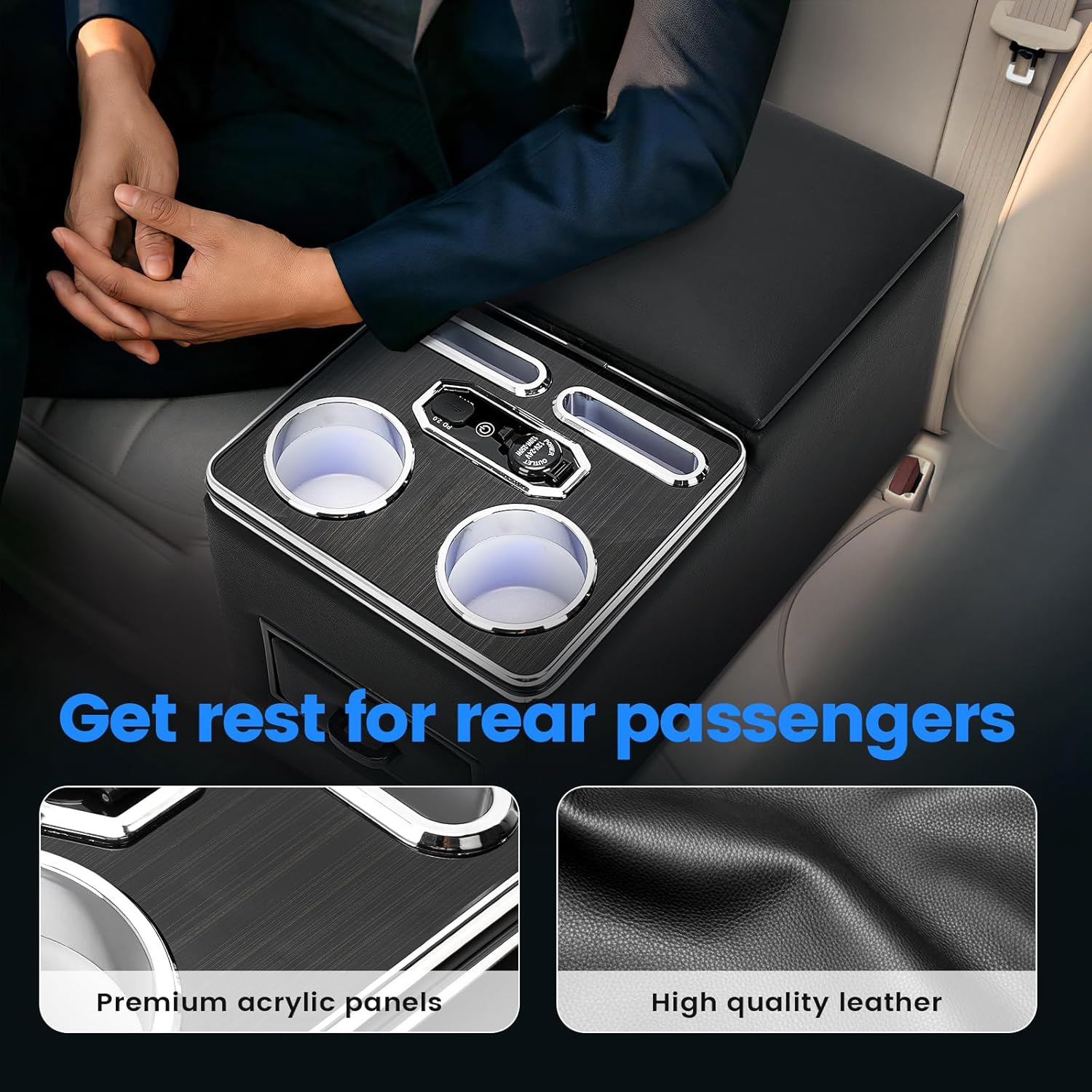 Rear Center Console For Car Minivan Van Truck