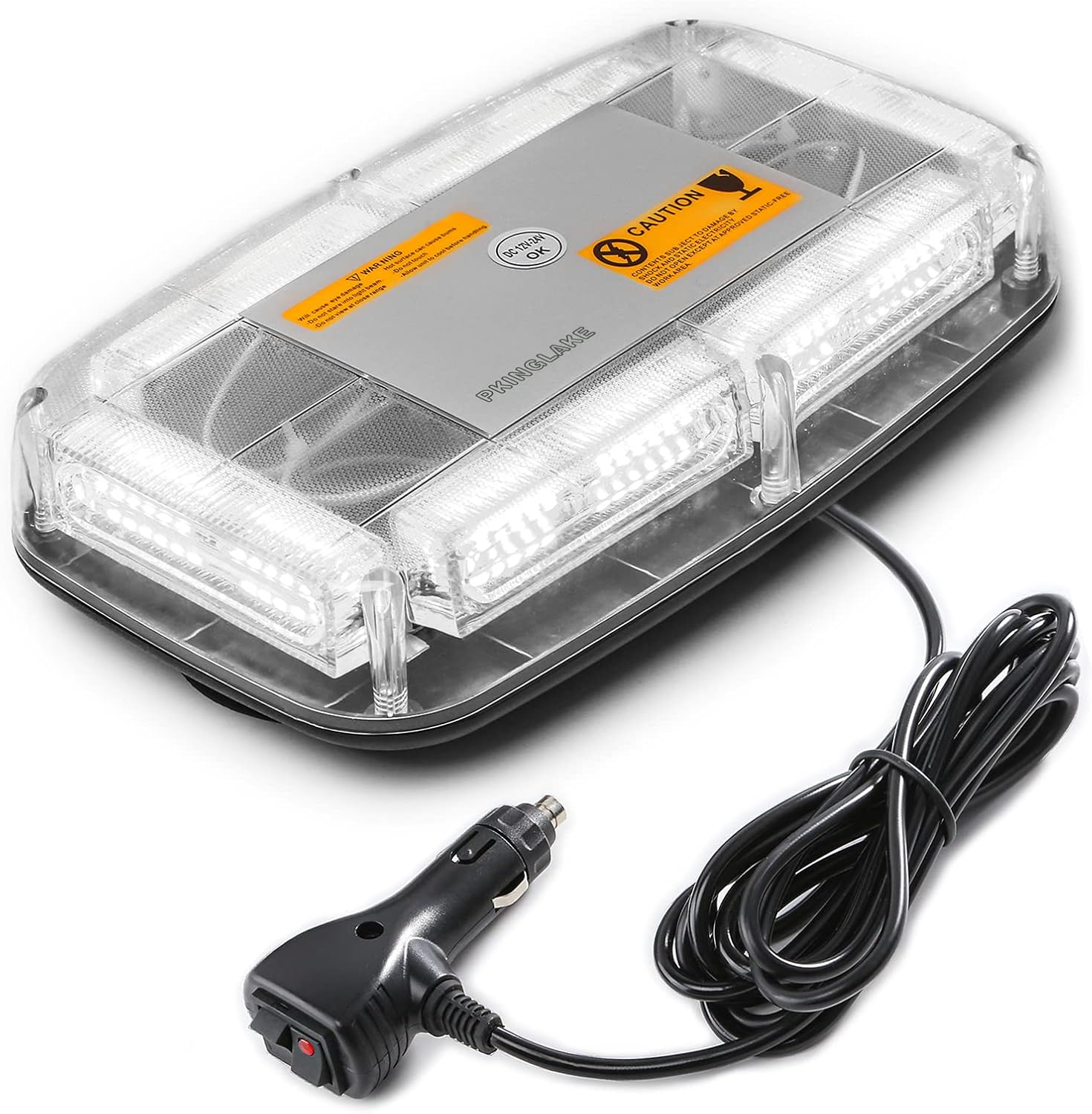 72LED Roof Top Emergency Strobe Beacon Lights, 12-24V High Visibility Safety Warning Mini LED Strobe Light bar with Magnetic Base for Snow Plow, Trucks, Construction Vehicles