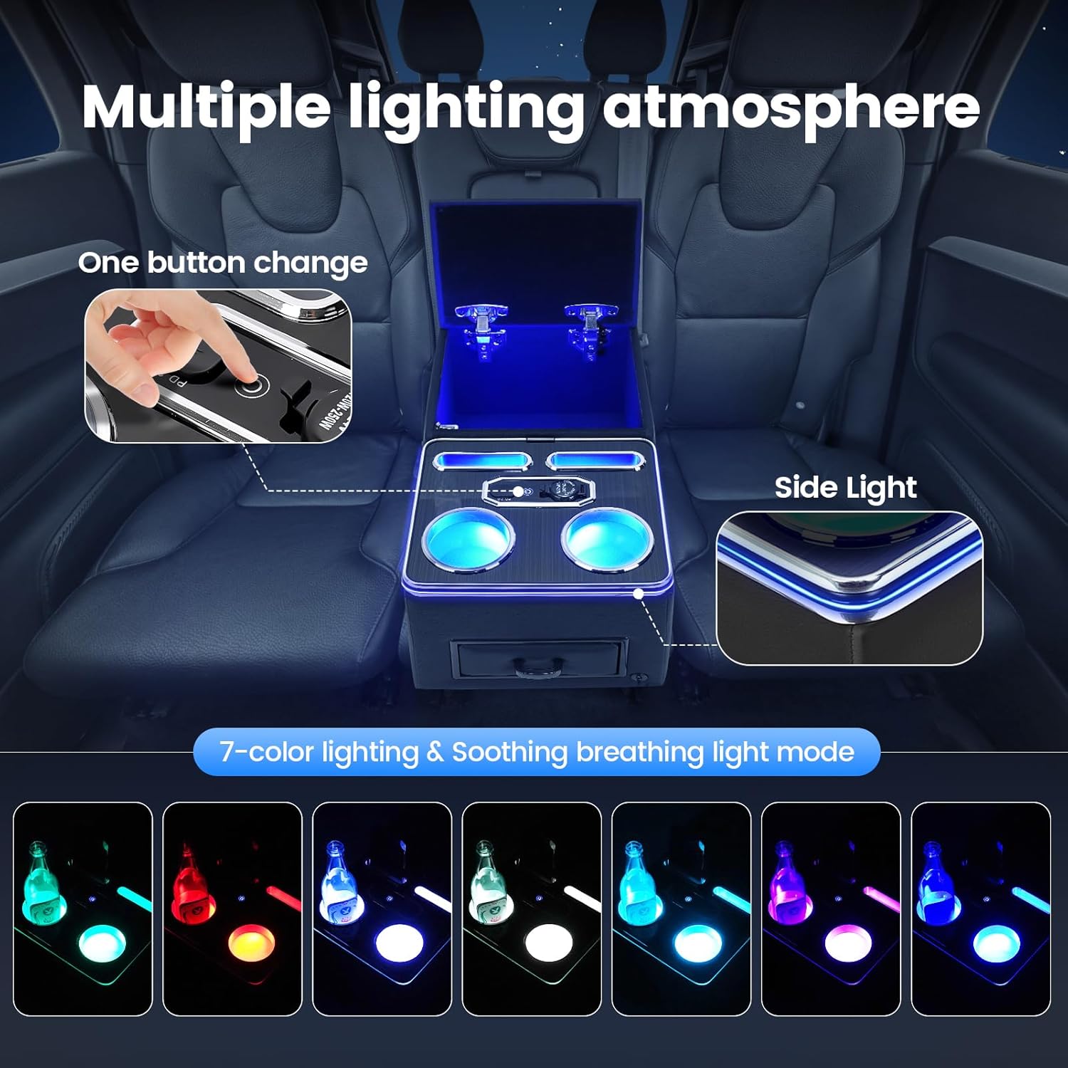 Rear Center Console For Car Minivan Van Truck