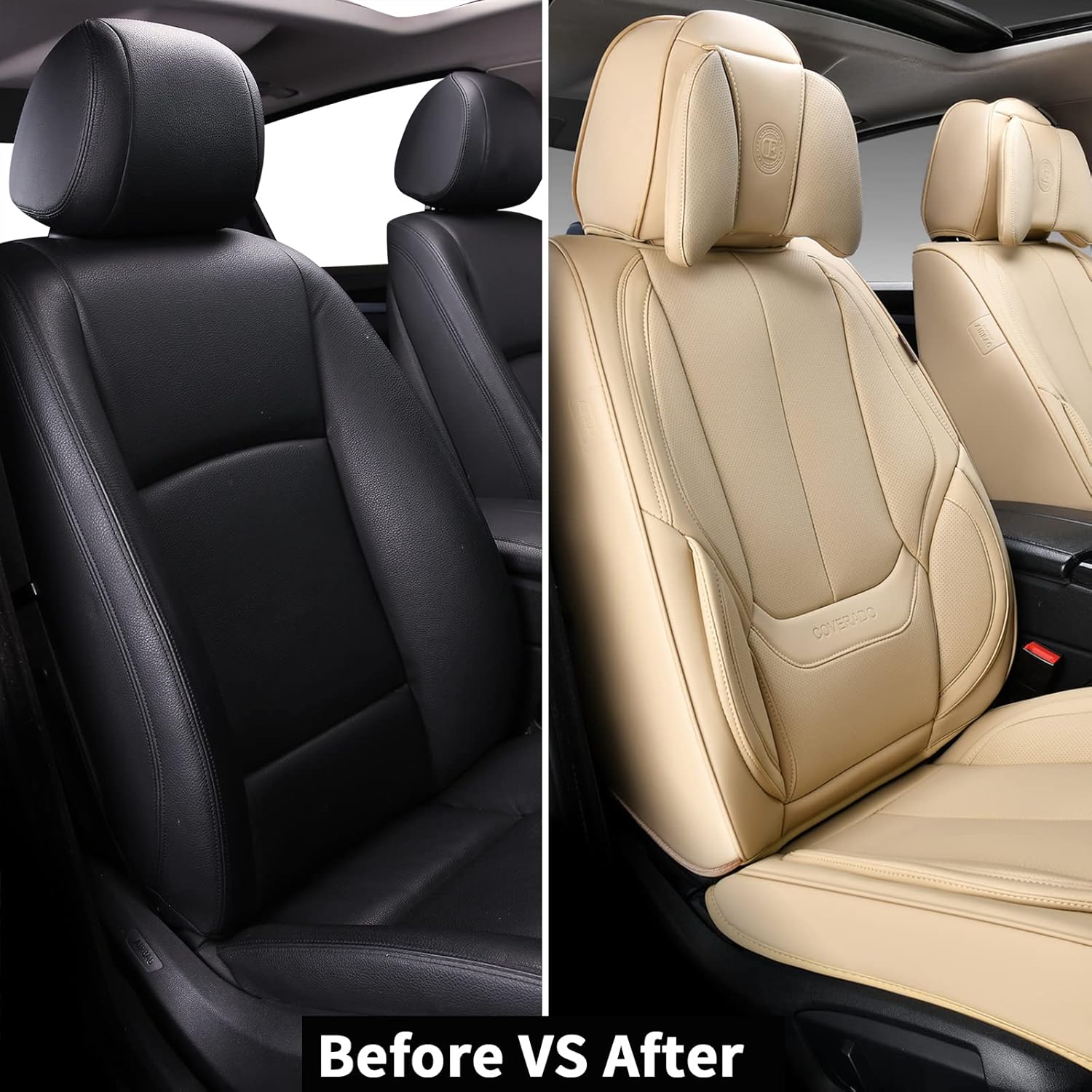 Waterproof Nappa Leather Carseat Cover Universal Fit for Most Cars