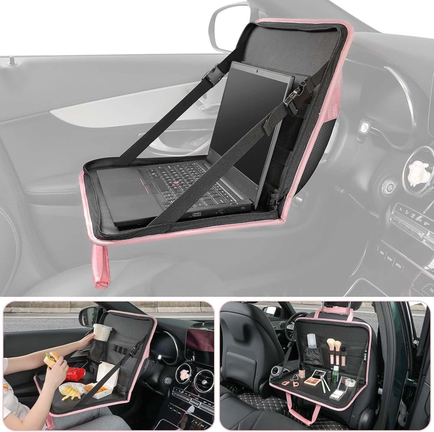 3 in 1 Steering Wheel Eating Tray & Multifunctional Car Office Bag