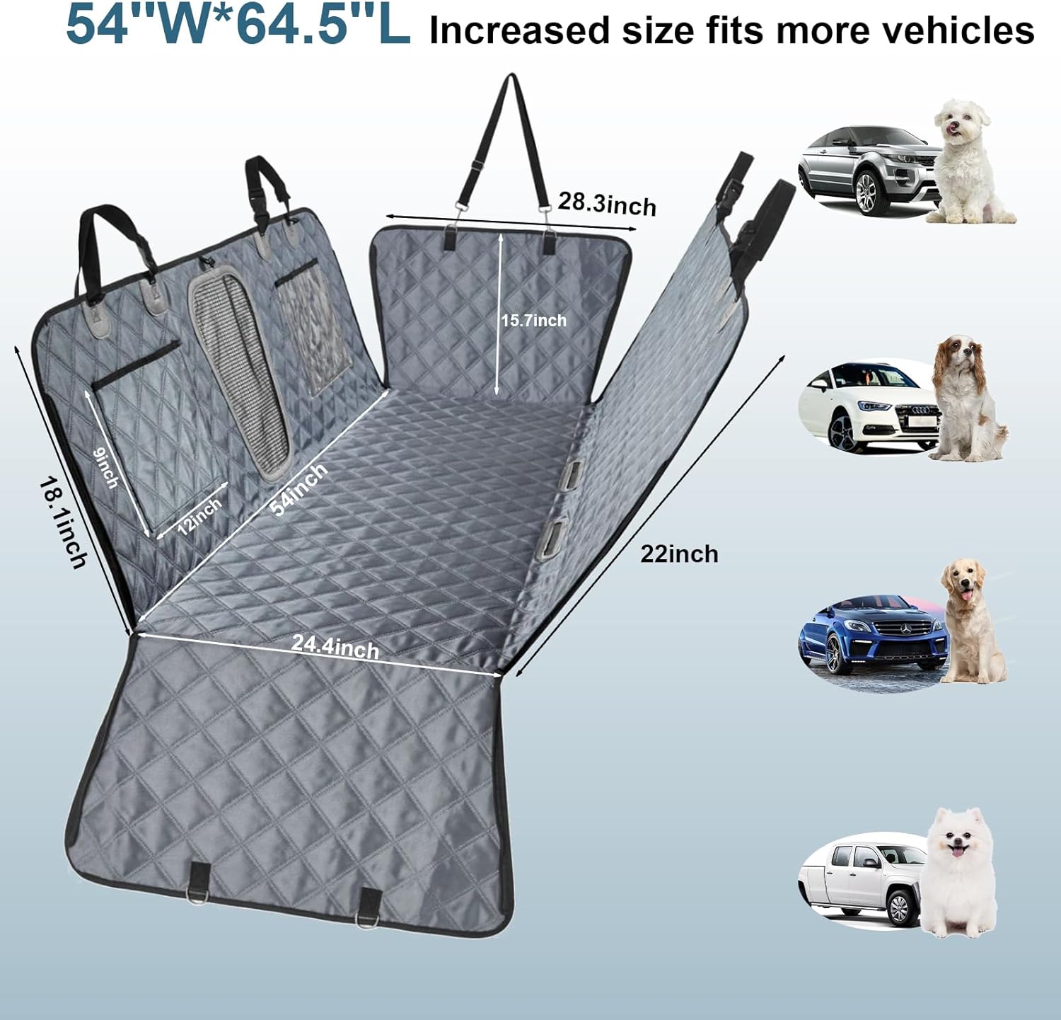 Back Seat Extender for Dogs With Hard Bottom-Upgraded Anti-Scratch For Car&SUV&Truck