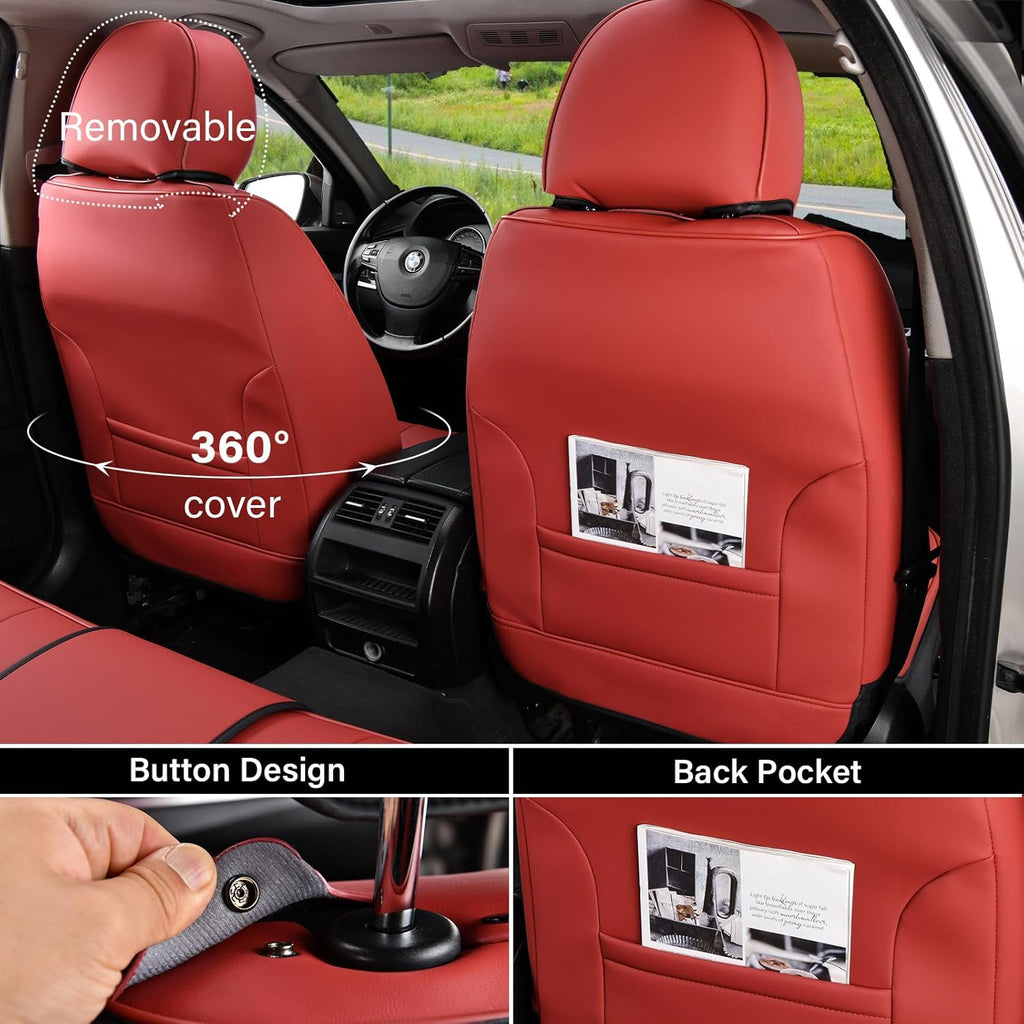 Waterproof Nappa Leather Carseat Cover Universal Fit for Most Cars