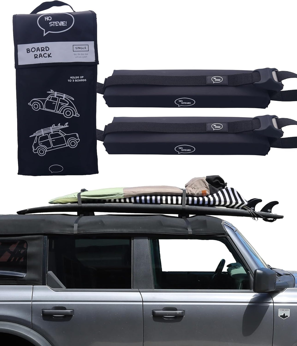 Surfboard Car Roof Rack Padded System (Holds Up to 3 Boards) Fits Any Car
