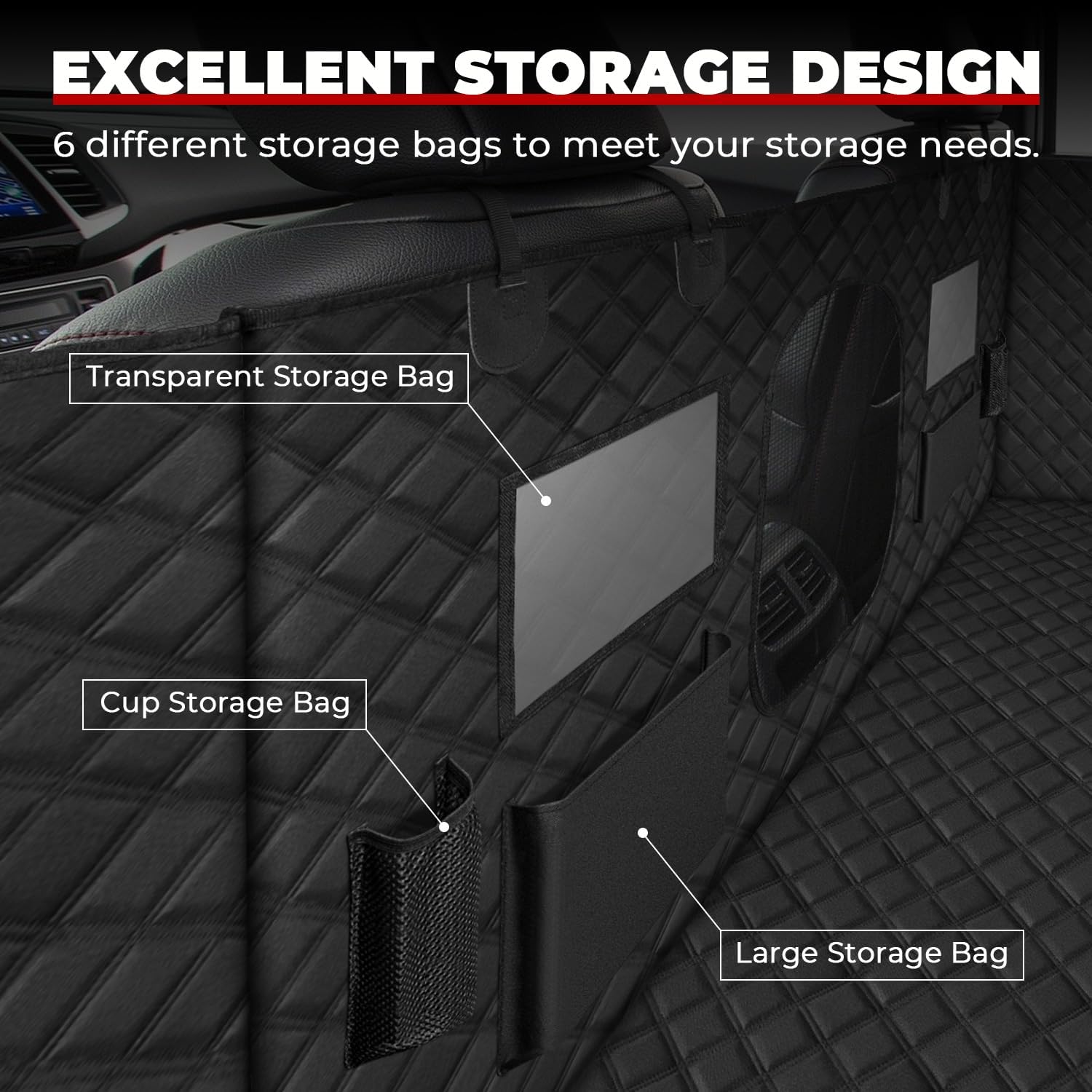 Dogs Hammock Pet Truck Back Seat Cover for Truck Back Seat Floor