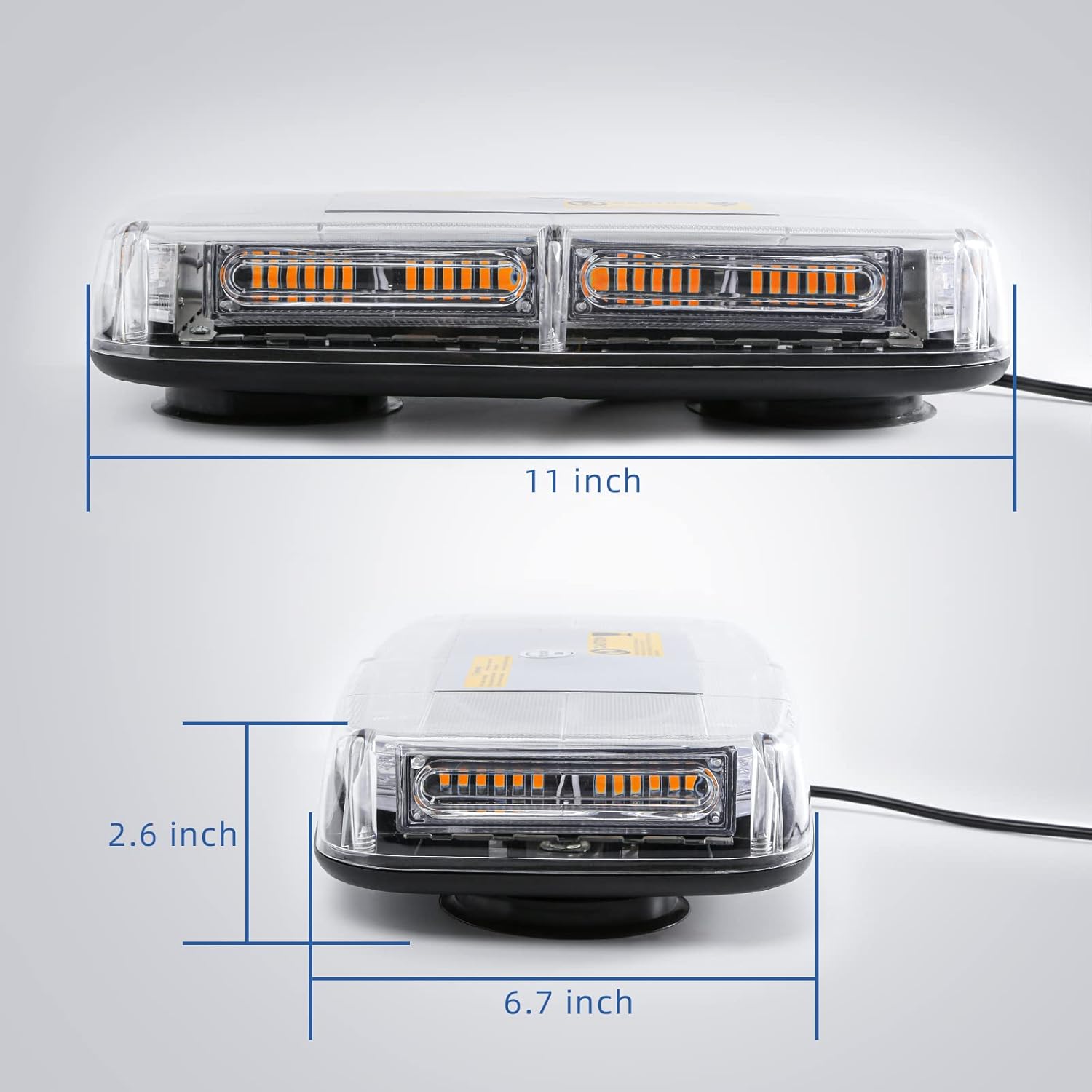 72LED Roof Top Emergency Strobe Beacon Lights, 12-24V High Visibility Safety Warning Mini LED Strobe Light bar with Magnetic Base for Snow Plow, Trucks, Construction Vehicles