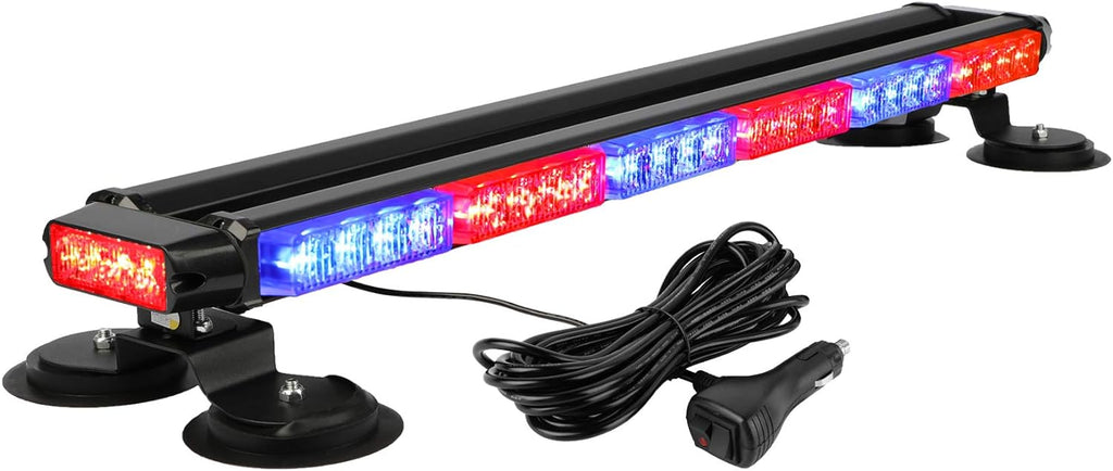 29.5" 54 LED Strobe Light Bar Double Side Flashing High Intensity Emergency Warning Flash Strobe Light with Magnetic Base for Safety Construction Vehicles Tow Trucks Pickup