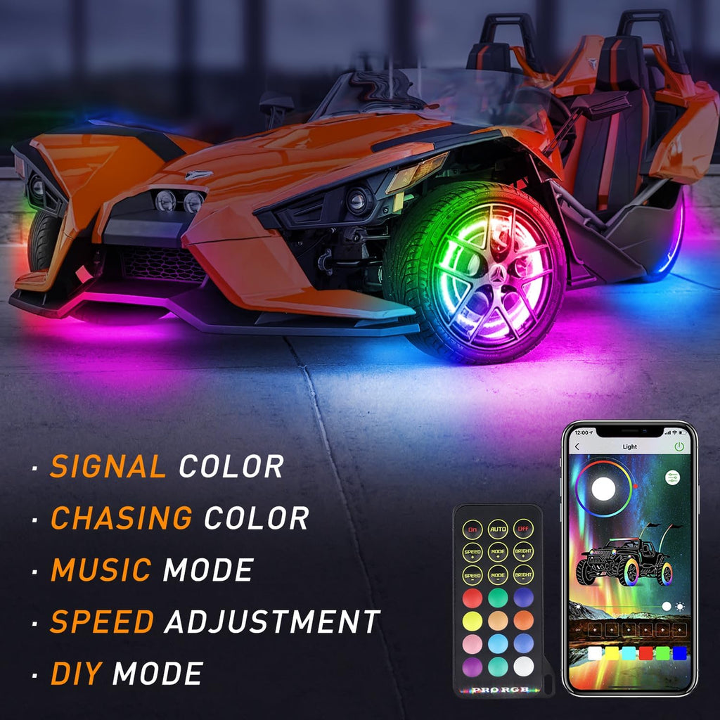 RGB Chasings Wheel Ring Lights for All Polaris Slingshot Models 2015-2022 2023 2024+