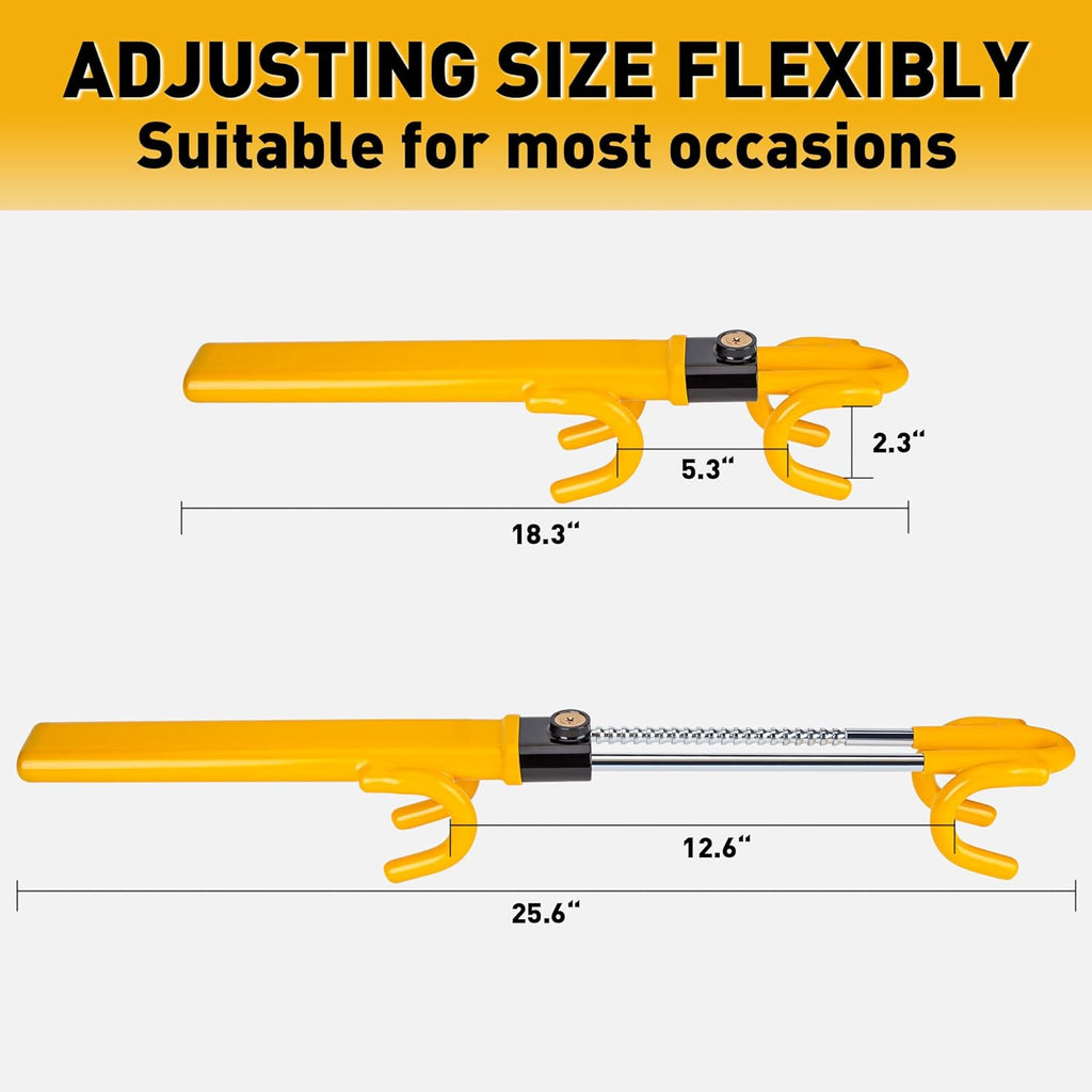 Heavy Duty Steering Wheel Lock Anti-Theft Car Device Security For Cars Trucks Vans and SUVs with 3 Keys