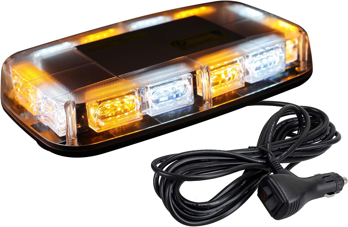 48 LED Magnetic Roof Top Strobe Light Bar for 12-24V - High Visibility Emergency Warning Light for Trucks, Snow Plows, Construction Vehicles