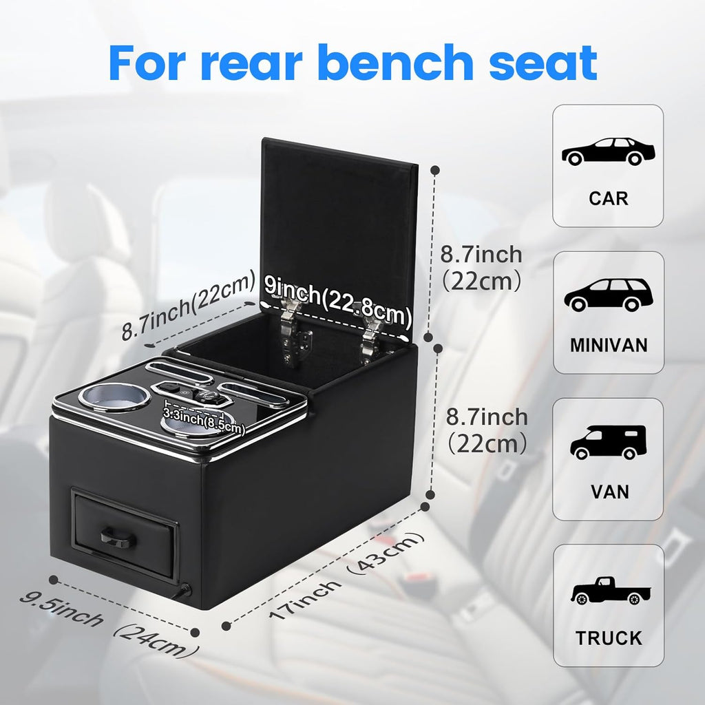 Rear Center Console For Car Minivan Van Truck