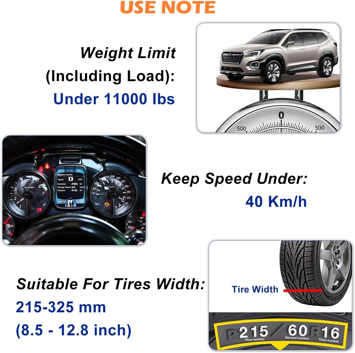 Universal Adjustable Snow Chains for SUV Car Pickup Trucks RV (6 Packs)