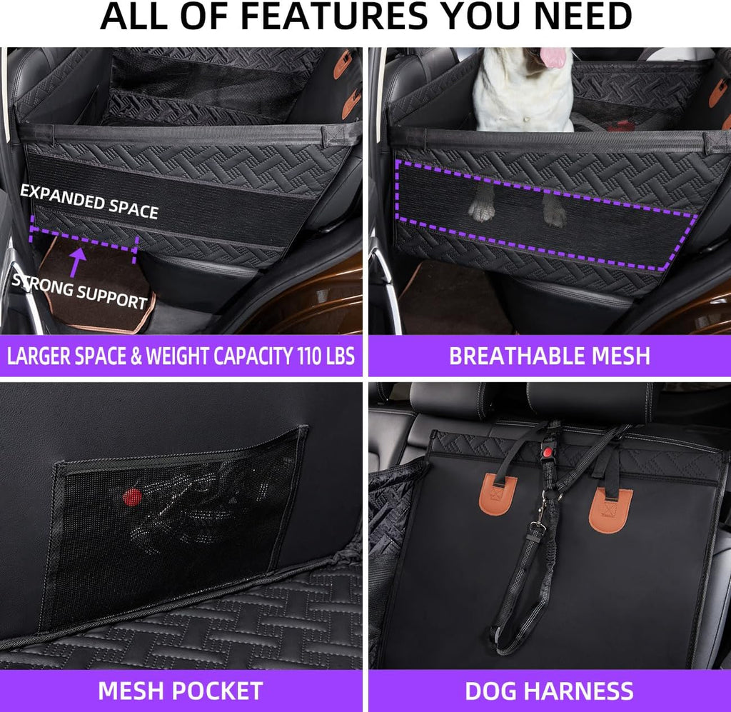 Dog Car Seat for Medium/Large Dogs, Back Seat Extender & Hammock, Waterproof Pet Car Bed Mattress For Car SUV Truck, Easy to Clean & Non-Slip