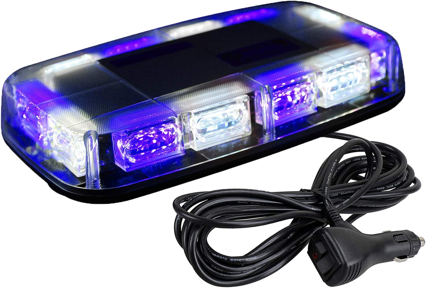 48 LED Magnetic Roof Top Strobe Light Bar for 12-24V - High Visibility Emergency Warning Light for Trucks, Snow Plows, Construction Vehicles