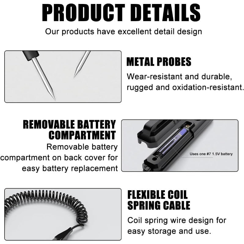 Smart LCD Circuit Tester – AC/DC 3–300V, Continuity & Resistance