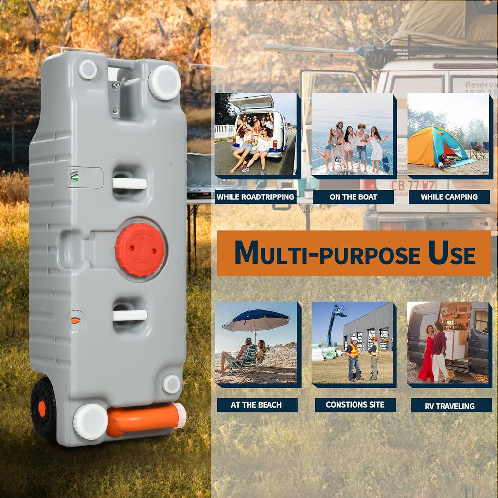 19.8 Gallon Large Capacity Portable Water Holding Tank with Built-in Handle Odorless Tote for Camper