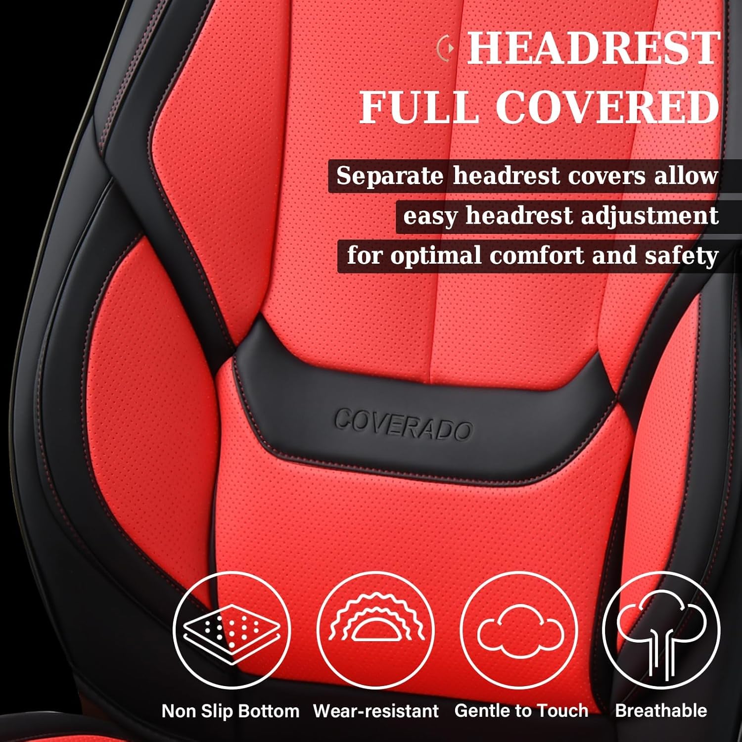 Waterproof Nappa Leather Carseat Cover Universal Fit for Most Cars