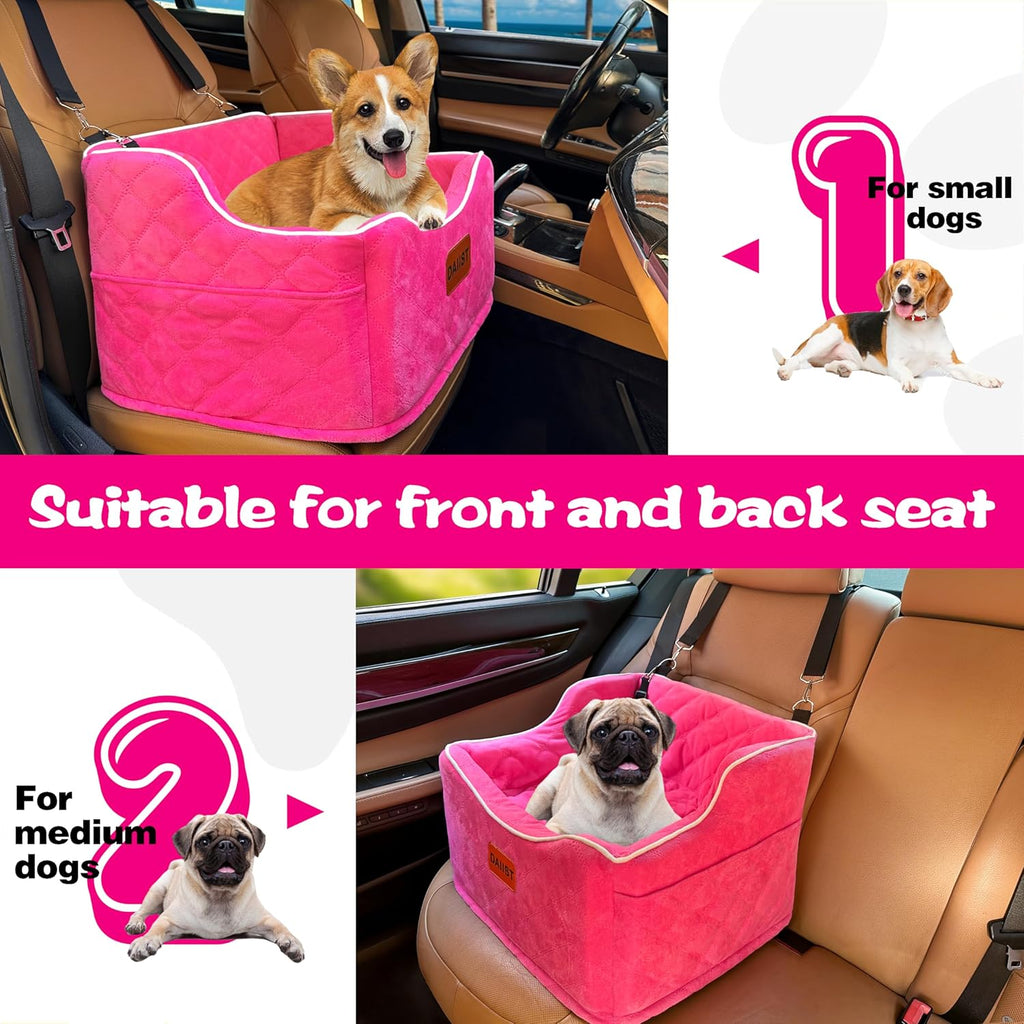 Rose Red Dog Pet Car Seat For Medium Dogs Under 35lbs Fit Cadillace Escalade