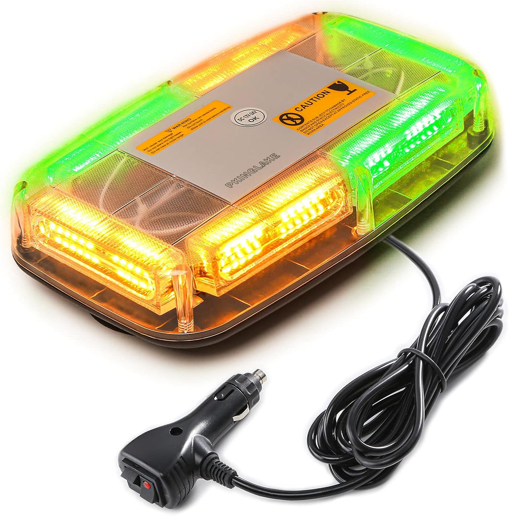 72LED Roof Top Emergency Strobe Beacon Lights, 12-24V High Visibility Safety Warning Mini LED Strobe Light bar with Magnetic Base for Snow Plow, Trucks, Construction Vehicles