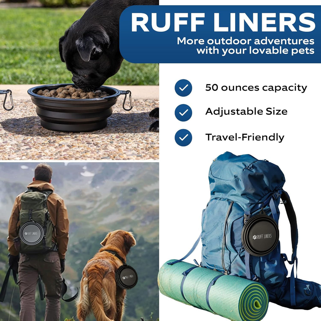 Truck Back Seat Cover for Dogs with Door Protection & 2 Collapsible BPA-Free Dog Bowls