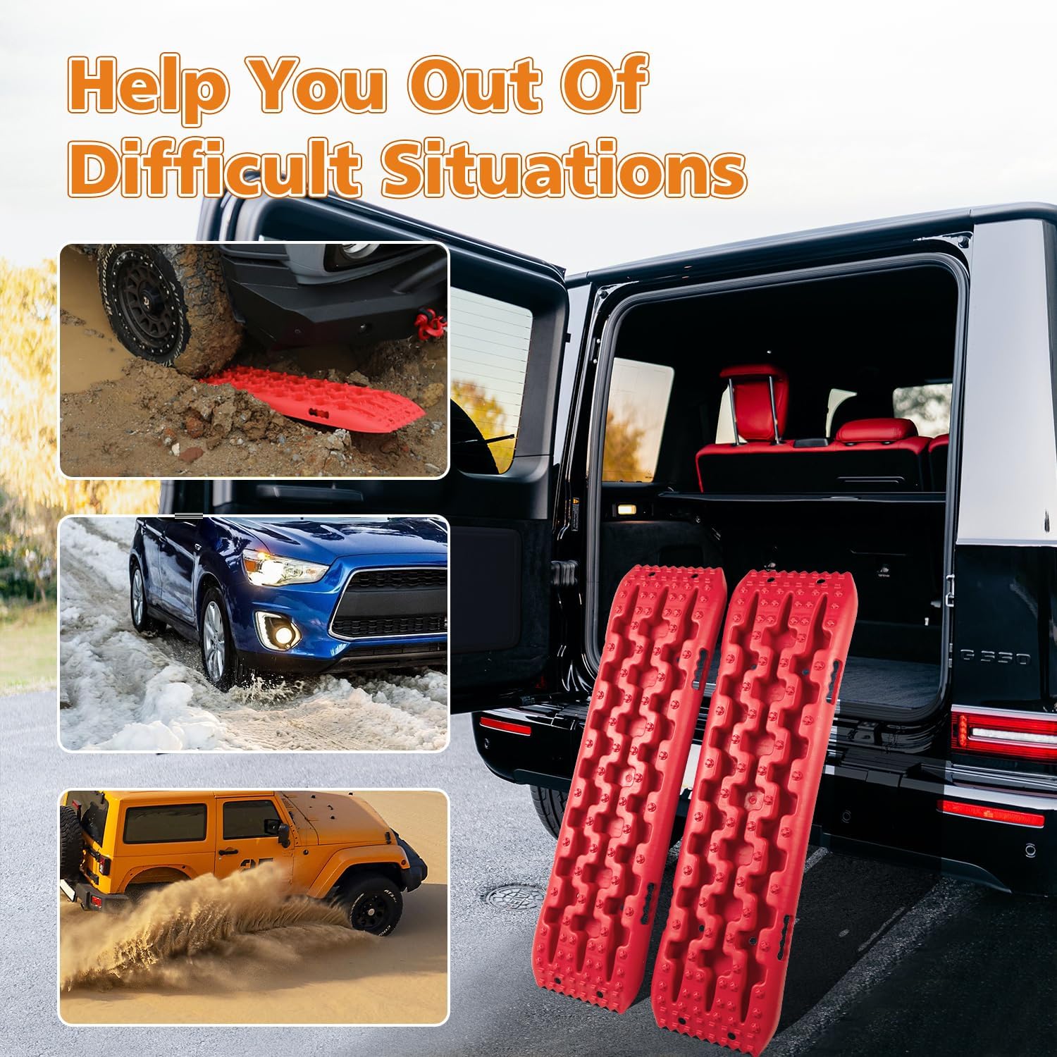 Offroad Recovery Traction Boards for Sand, Mud & Snow