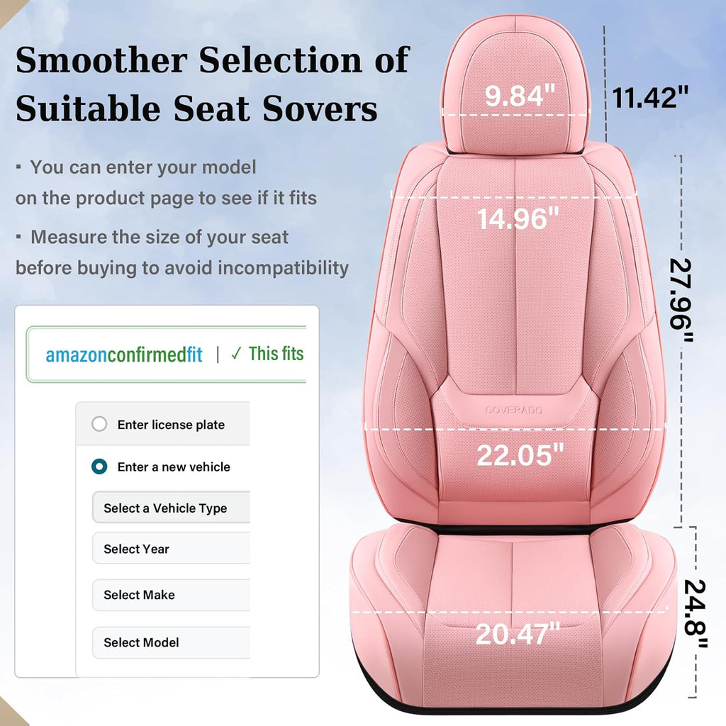 Waterproof Nappa Leather Carseat Cover Universal Fit for Most Cars