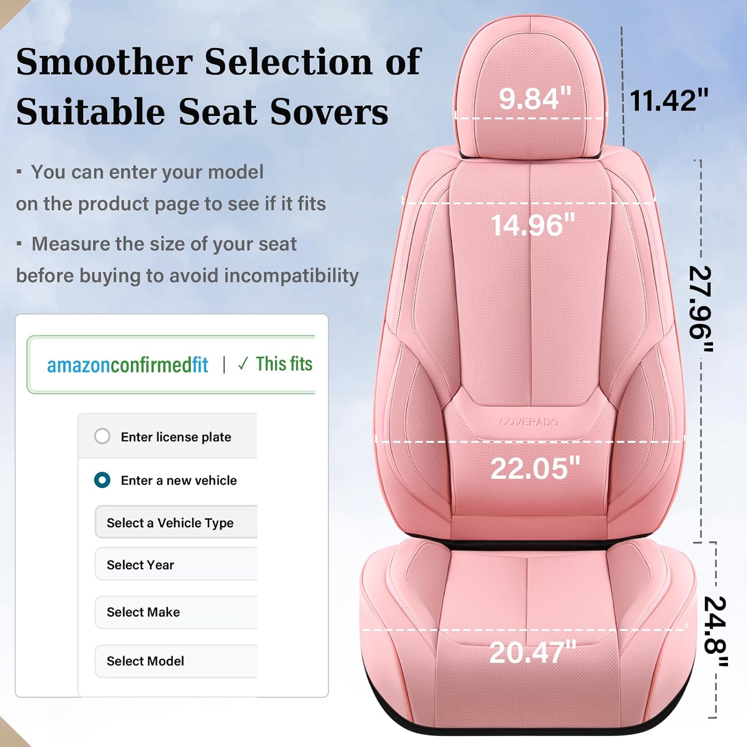 Waterproof Nappa Leather Carseat Cover Universal Fit for Most Cars